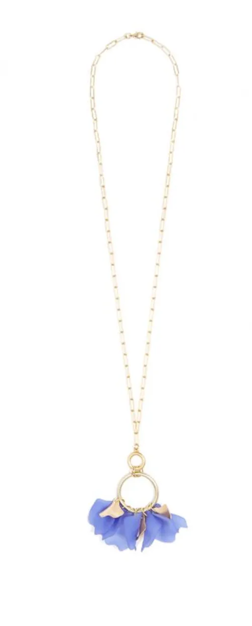 Zenzii Sheer Petals Gold Pendant Necklace